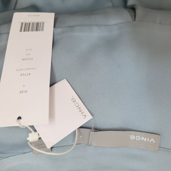 Vince Silk Sky Blue Blouse Small NWT - Picture 4 of 5